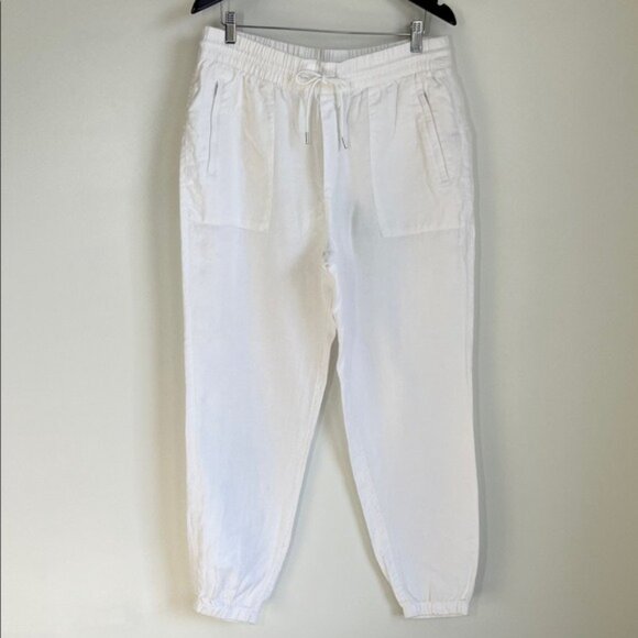 ATHLETA Retreat White Linen Jogger Size L Tall - Picture 2 of 9